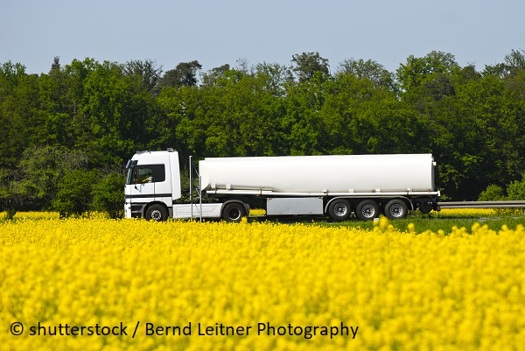 Rapsfeld - im Hintergrund einen LKW